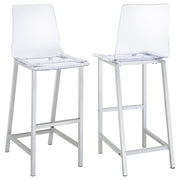 Silla de bar Juelia de acrílico transparente cromado (juego de 2)