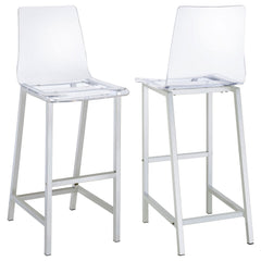 Silla de bar Juelia de acrílico transparente cromado (juego de 2)