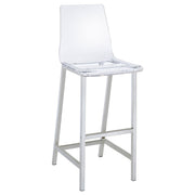 Silla de bar Juelia de acrílico transparente cromado (juego de 2)