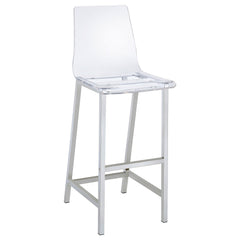 Silla de bar Juelia de acrílico transparente cromado (juego de 2)