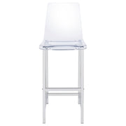 Silla de bar Juelia de acrílico transparente cromado (juego de 2)