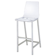Silla de bar Juelia de acrílico transparente cromado (juego de 2)