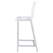 Silla de bar Juelia de acrílico transparente cromado (juego de 2)