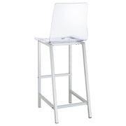 Silla de bar Juelia de acrílico transparente cromado (juego de 2)