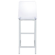 Silla de bar Juelia de acrílico transparente cromado (juego de 2)