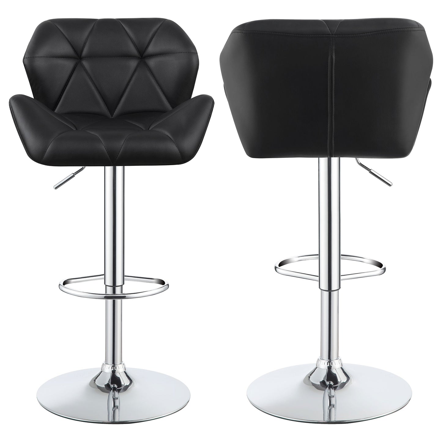 Berrington Upholstered Adjustable Bar Stool Grey (Set of 2)