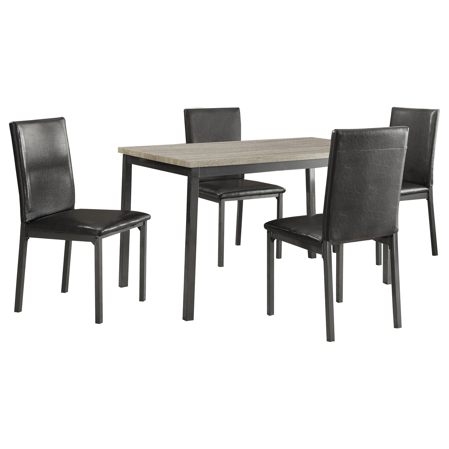 5 Piece Garza Rectangular Dining Table Set Black