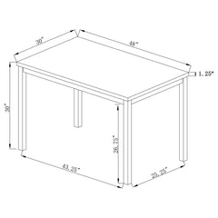 Mesa de comedor rectangular de madera compuesta Garza de 48 pulgadas, color gris
