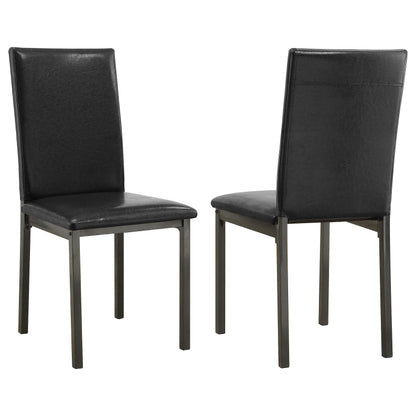 Silla de comedor tapizada Garza negra (juego de 2)