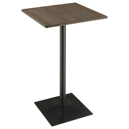 Cavalier Square Bar Table Set Dark Elm and Black