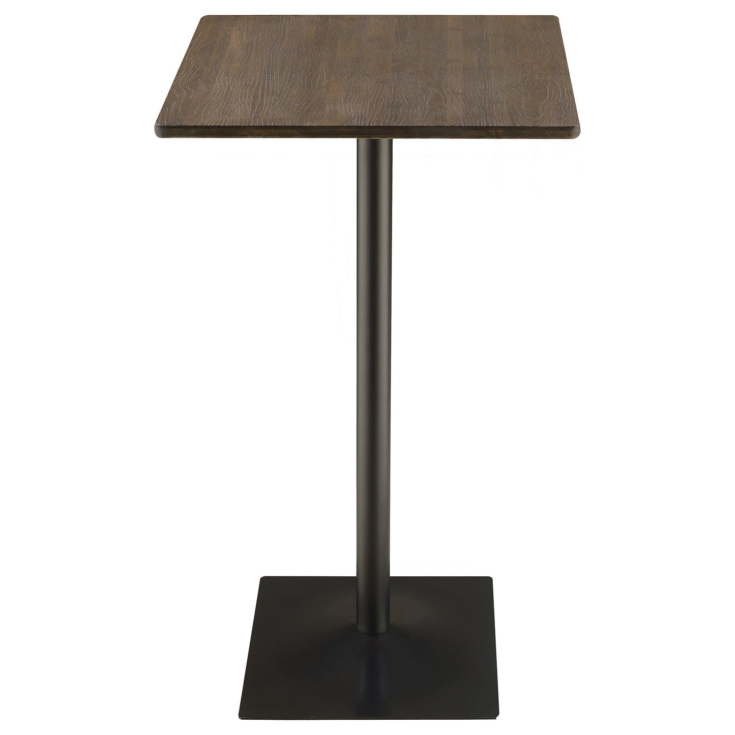 Cavalier Square Bar Table Set Dark Elm and Black