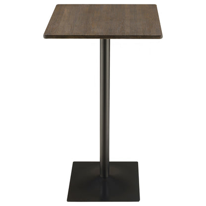 Cavalier Square Bar Table Set Dark Elm and Black