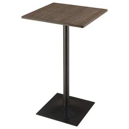 Cavalier Square Bar Table Set Dark Elm and Black