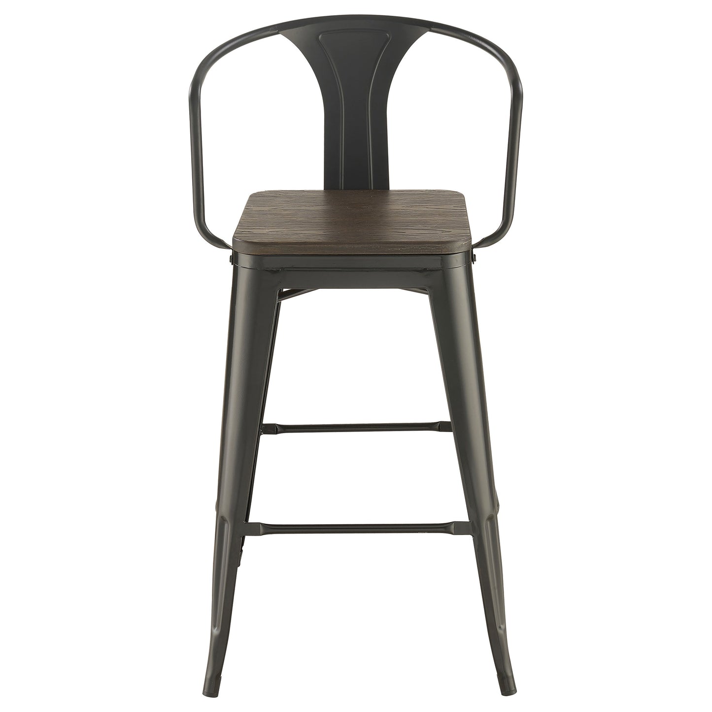 Cavalier Square Bar Table Set Dark Elm and Black