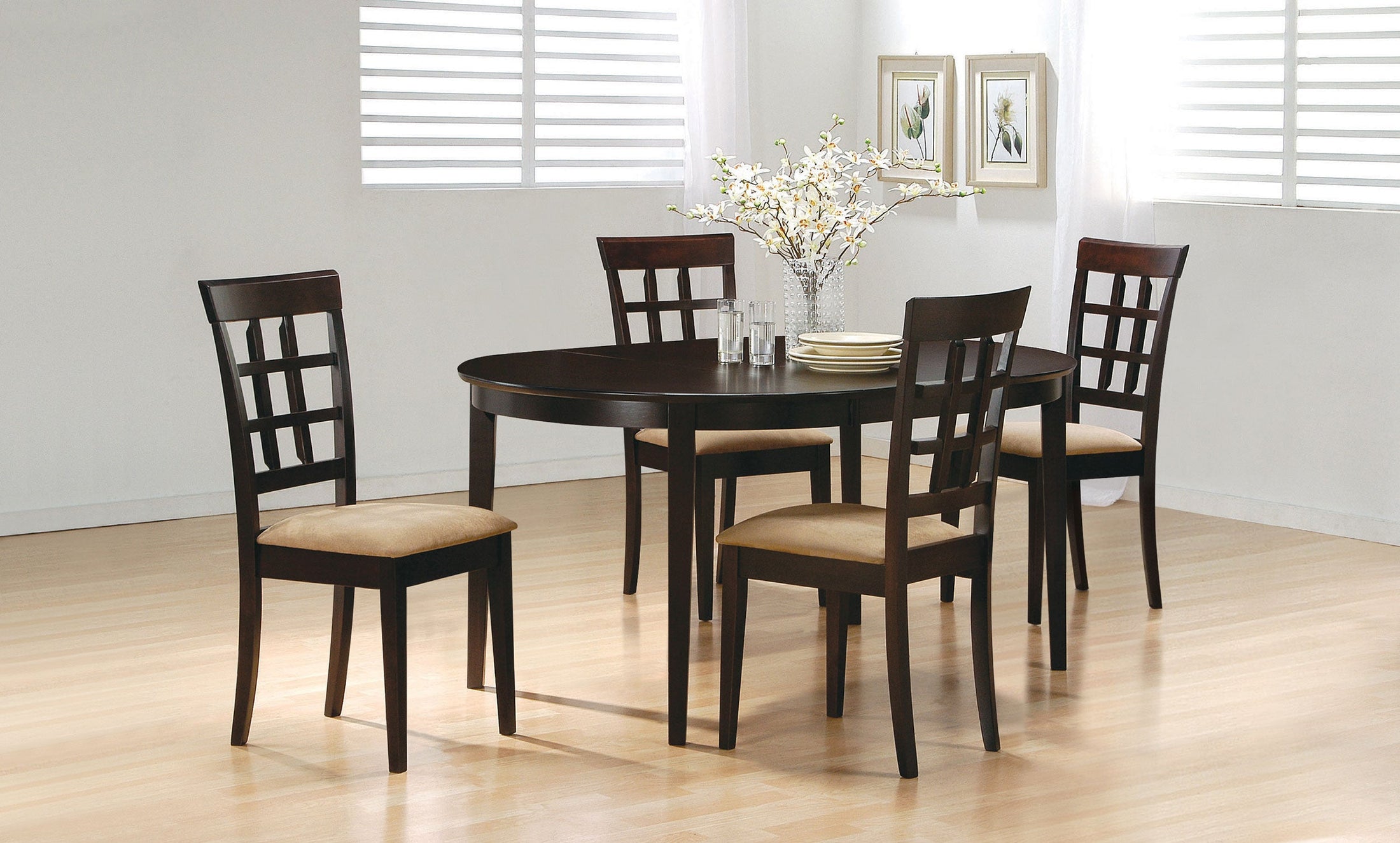 Juego de mesa de comedor extensible Gabriel Cappuccino