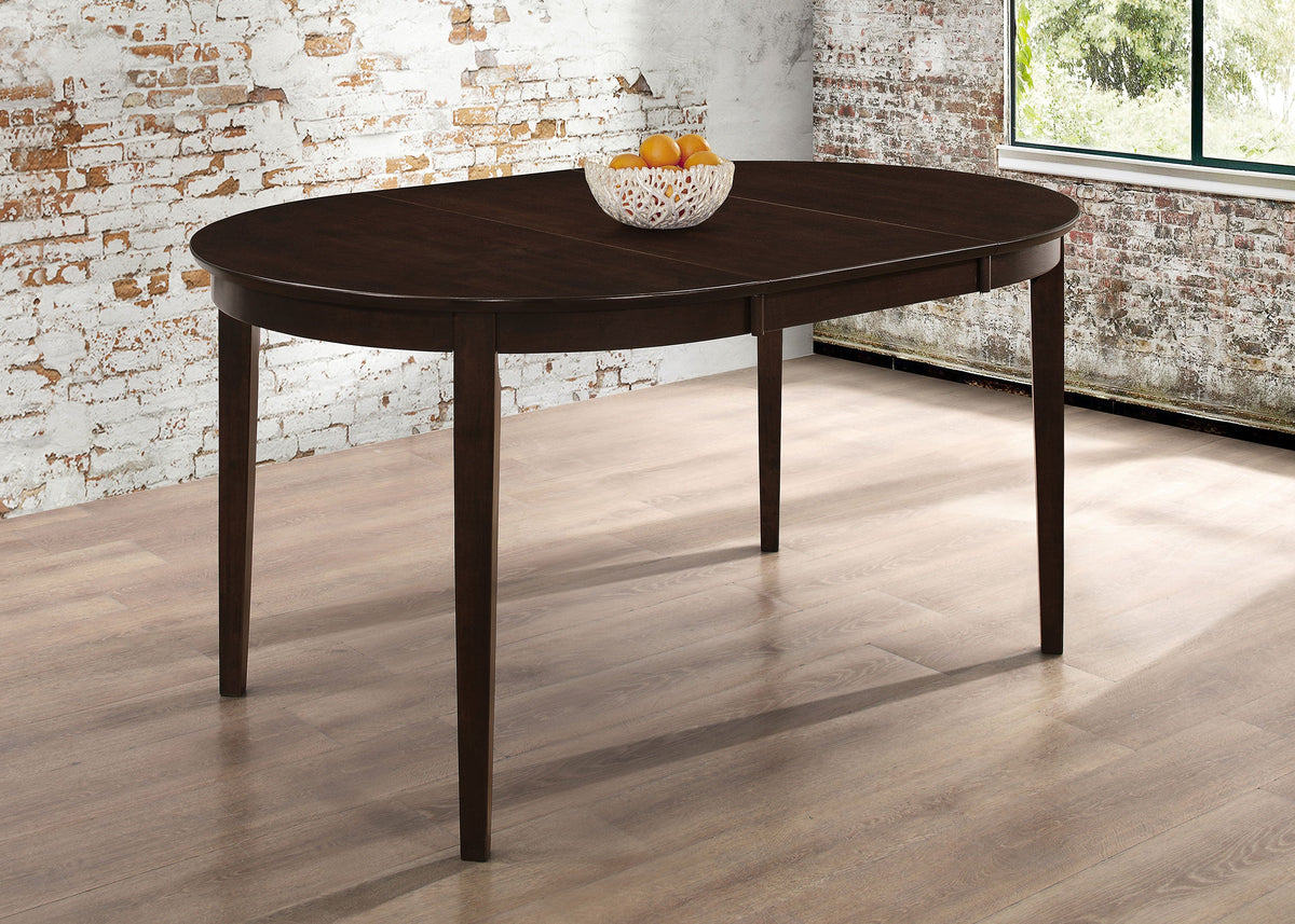 Mesa de comedor extensible ovalada Gabriel de 60 pulgadas, color capuchino