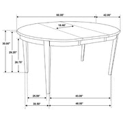Mesa de comedor extensible ovalada Gabriel de 60 pulgadas, color capuchino