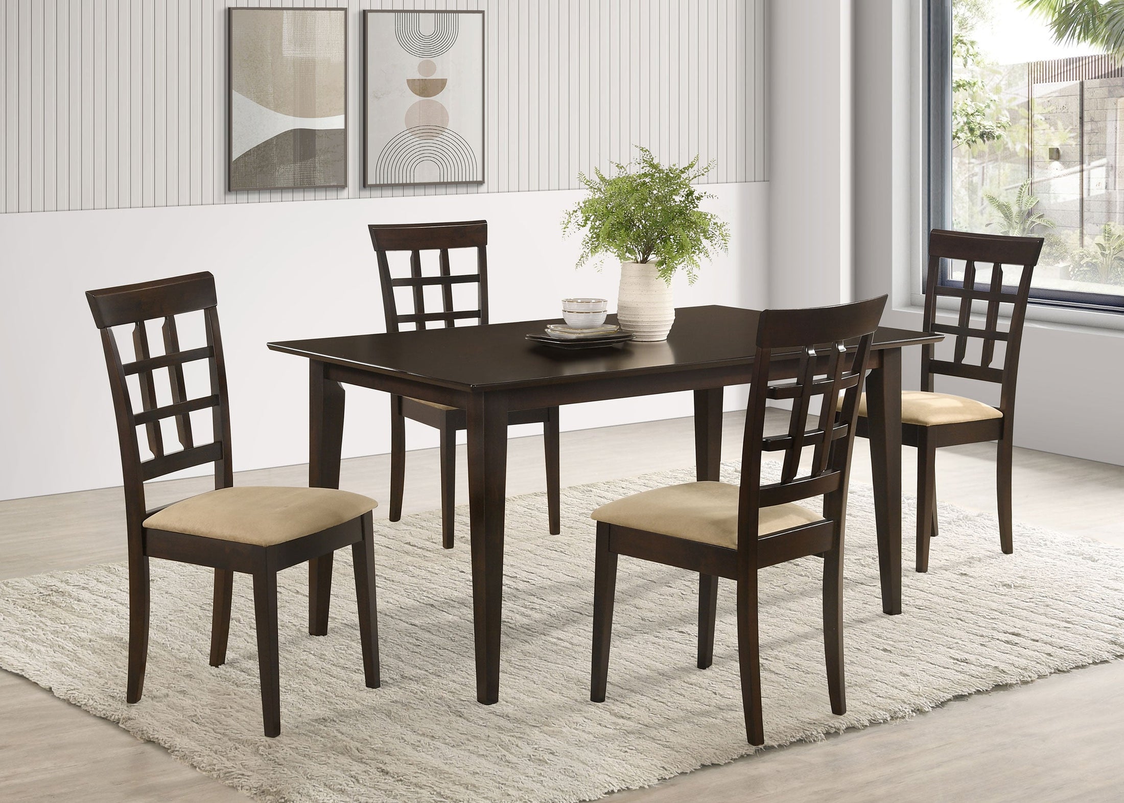 Juego de comedor rectangular Gabriel de 59 pulgadas color capuchino
