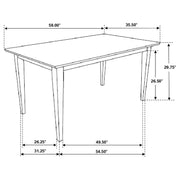 Mesa de comedor rectangular de madera Gabriel de 59 pulgadas color capuchino