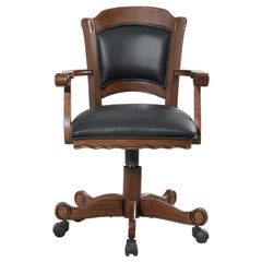 Silla giratoria de comedor y juegos tapizada Turk color tabaco