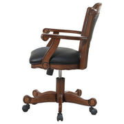 Silla giratoria de comedor y juegos tapizada Turk color tabaco