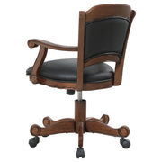 Silla giratoria de comedor y juegos tapizada Turk color tabaco
