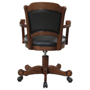 Silla giratoria de comedor y juegos tapizada Turk color tabaco