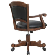 Silla giratoria de comedor y juegos tapizada Turk color tabaco