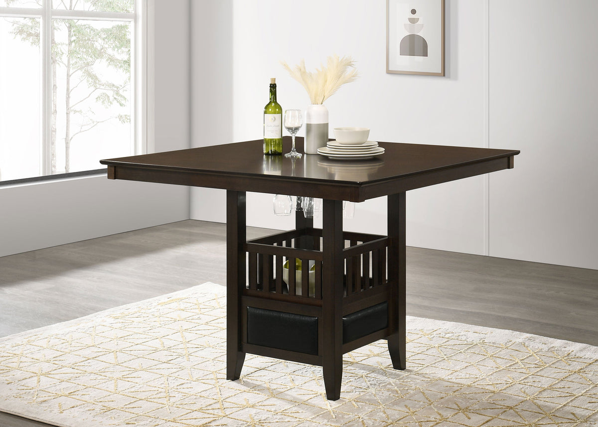 Mesa de comedor Jaden Square de 47 pulgadas con altura de mostrador, color espresso