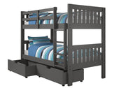 Austin Mission Twin over Twin Bunkbed with Dual Underbed Drawers