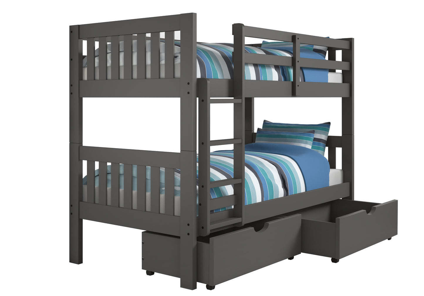 Austin Mission Twin over Twin Bunkbed with Dual Underbed Drawers