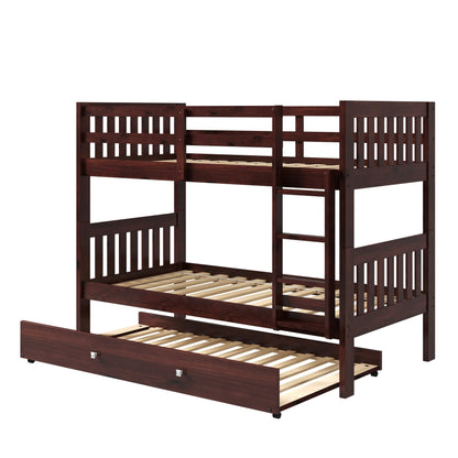 Austin Mission Twin over Twin Bunkbed with Twin Trundle Bed