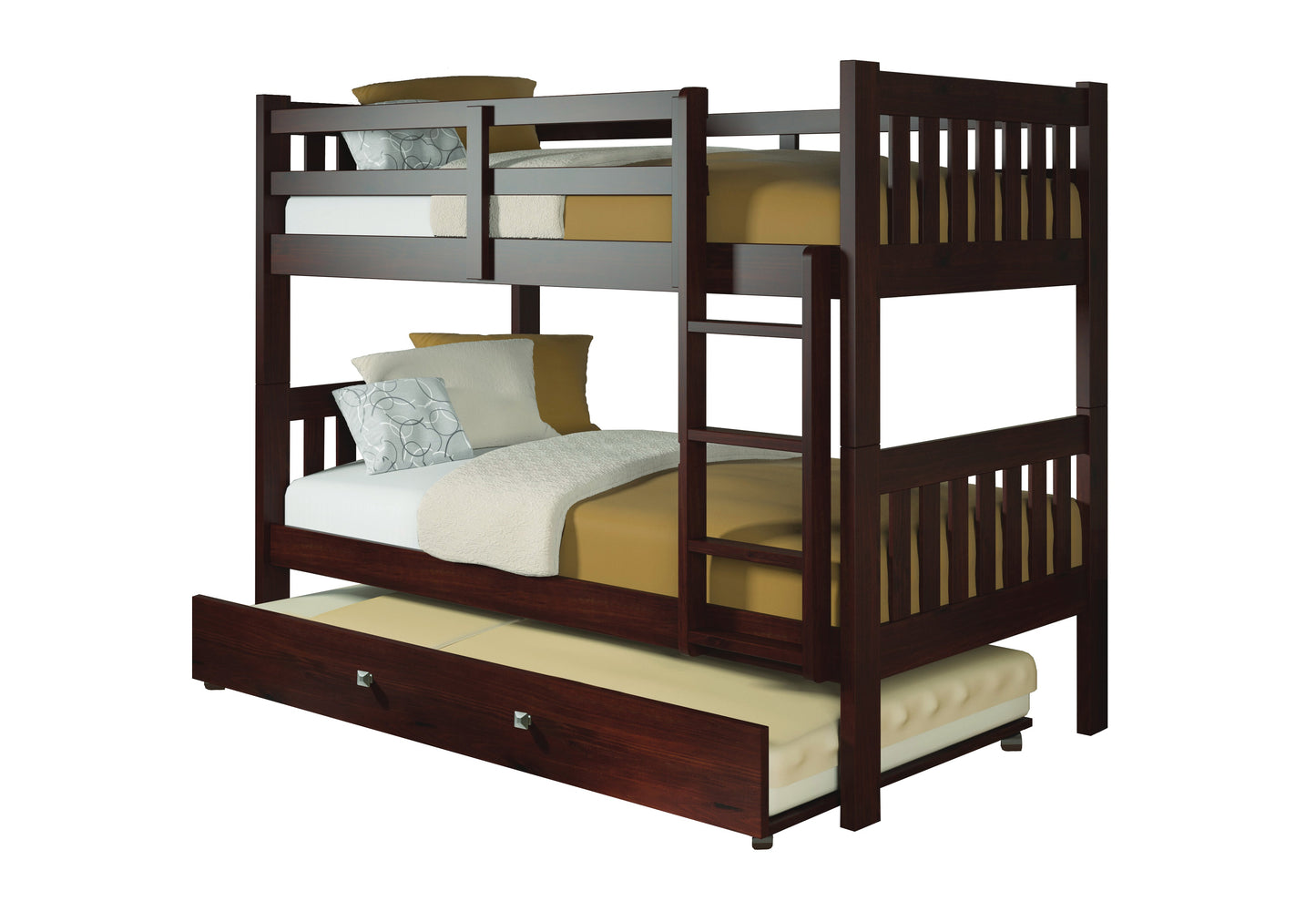 Austin Mission Twin over Twin Bunkbed with Twin Trundle Bed