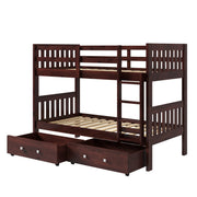 Austin Mission Twin over Twin Bunkbed with Dual Underbed Drawers