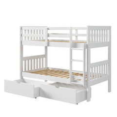Austin Mission over Bunkbed with Dual Underbed Drawers