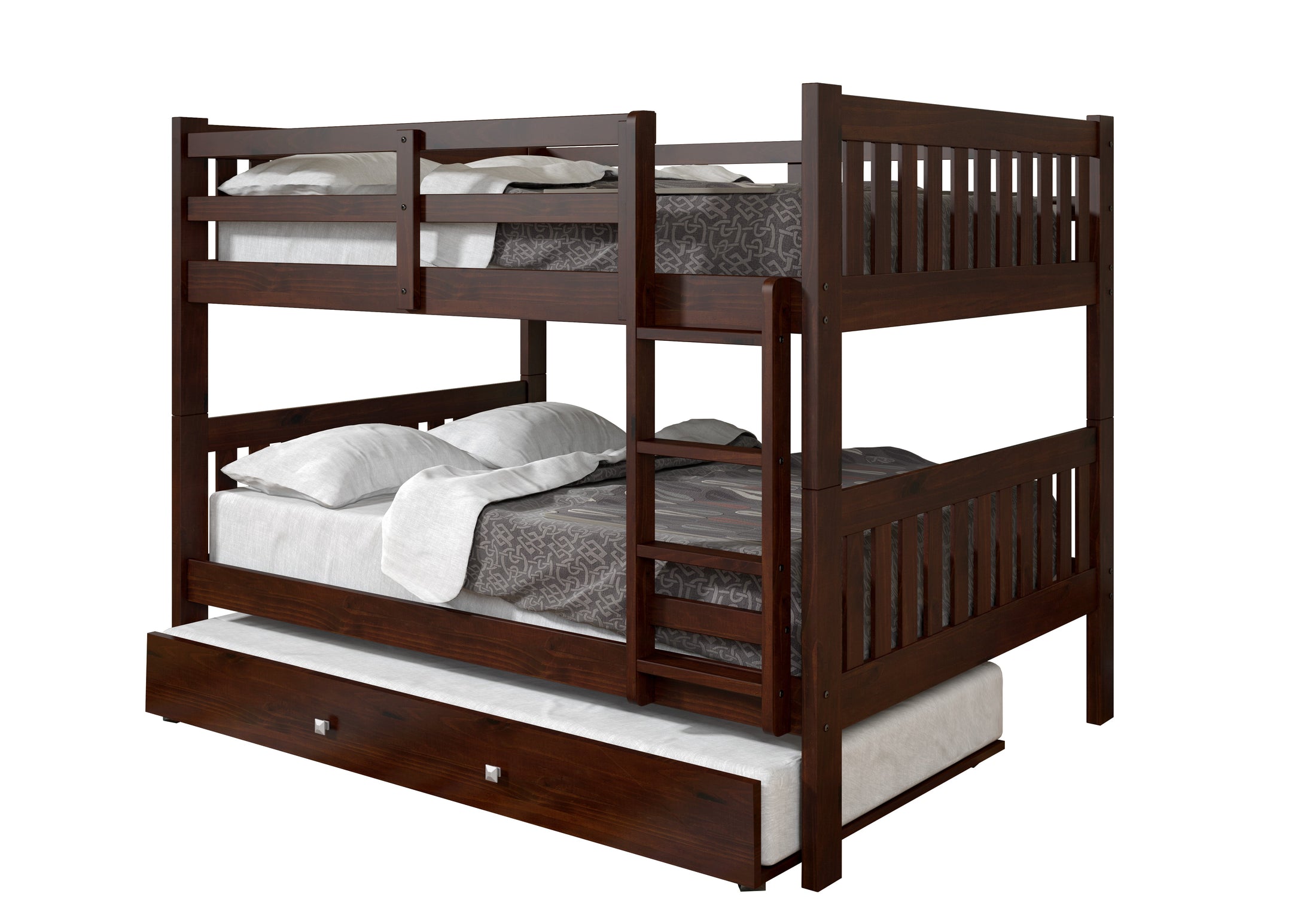 Austin Mission Full over Full Bunkbed with Twin Trundle Bed