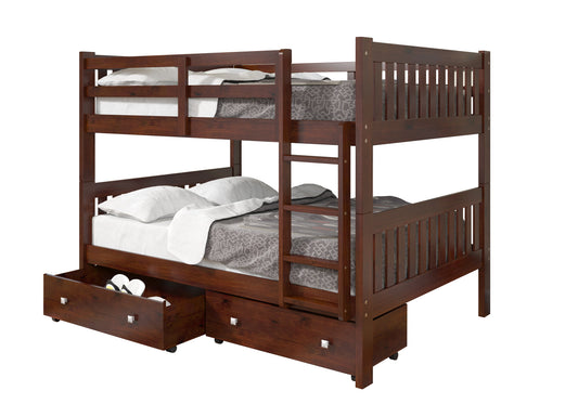 Austin Mission Full over Full Bunkbed with Dual Underbed Drawers