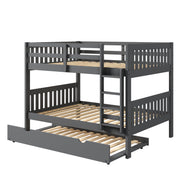 Austin Mission Full over Full Bunkbed with Twin Trundle Bed