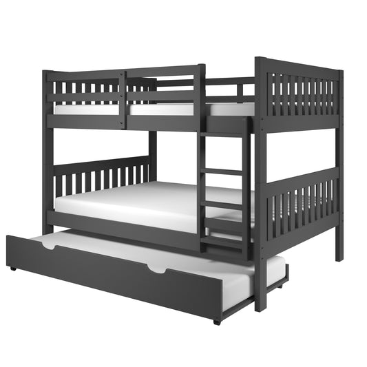 Austin Mission Full over Full Bunkbed with Twin Trundle Bed