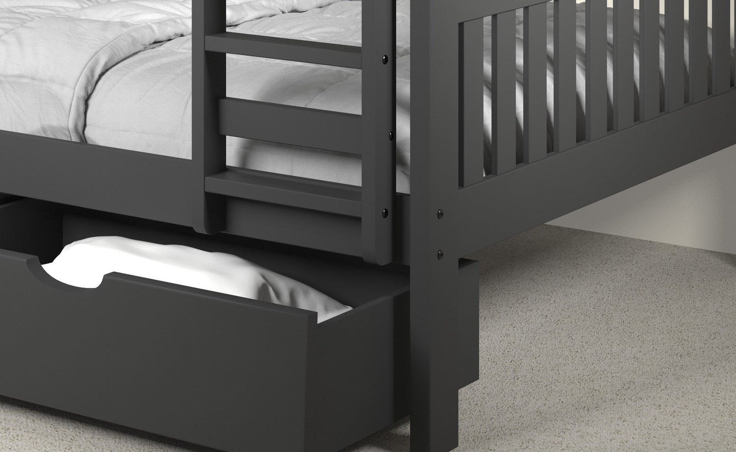 Austin Mission Full over Full Bunkbed with Dual Underbed Drawers