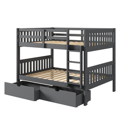 Austin Mission Full over Full Bunkbed with Dual Underbed Drawers