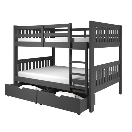 Austin Mission Full over Full Bunkbed with Dual Underbed Drawers