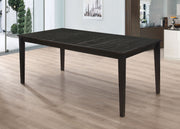 Mesa de comedor rectangular Louise de 78 pulgadas con hojas extensibles, color negro