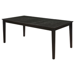Mesa de comedor rectangular Louise de 78 pulgadas con hojas extensibles, color negro