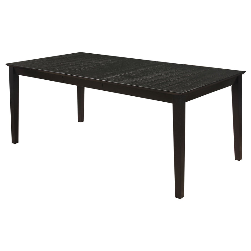 Mesa de comedor rectangular Louise de 78 pulgadas con hojas extensibles, color negro