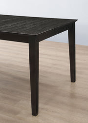 Mesa de comedor rectangular Louise de 78 pulgadas con hojas extensibles, color negro