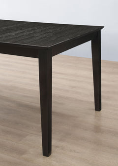 Mesa de comedor rectangular Louise de 78 pulgadas con hojas extensibles, color negro
