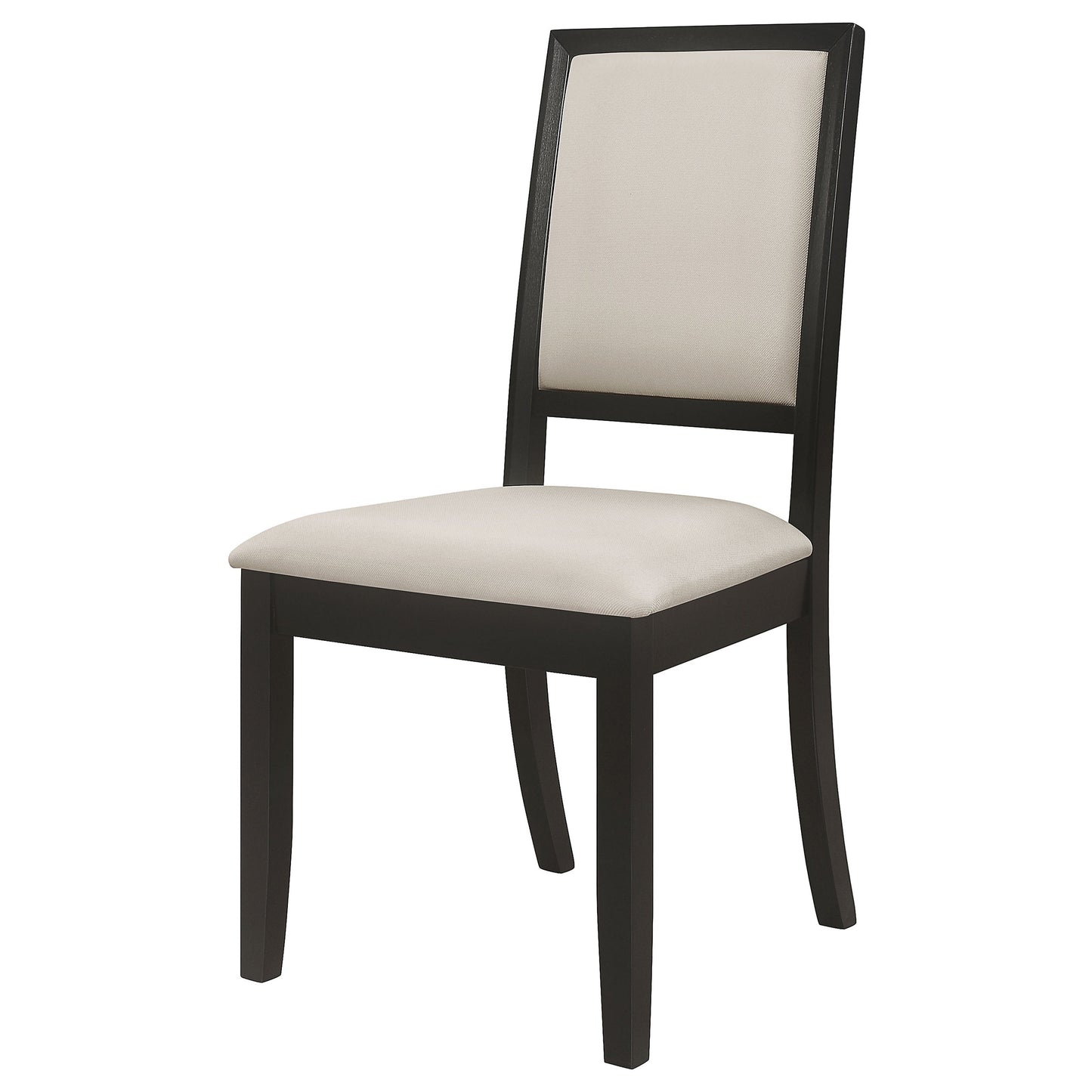 Silla de comedor Louise tapizada de madera negra (juego de 2)