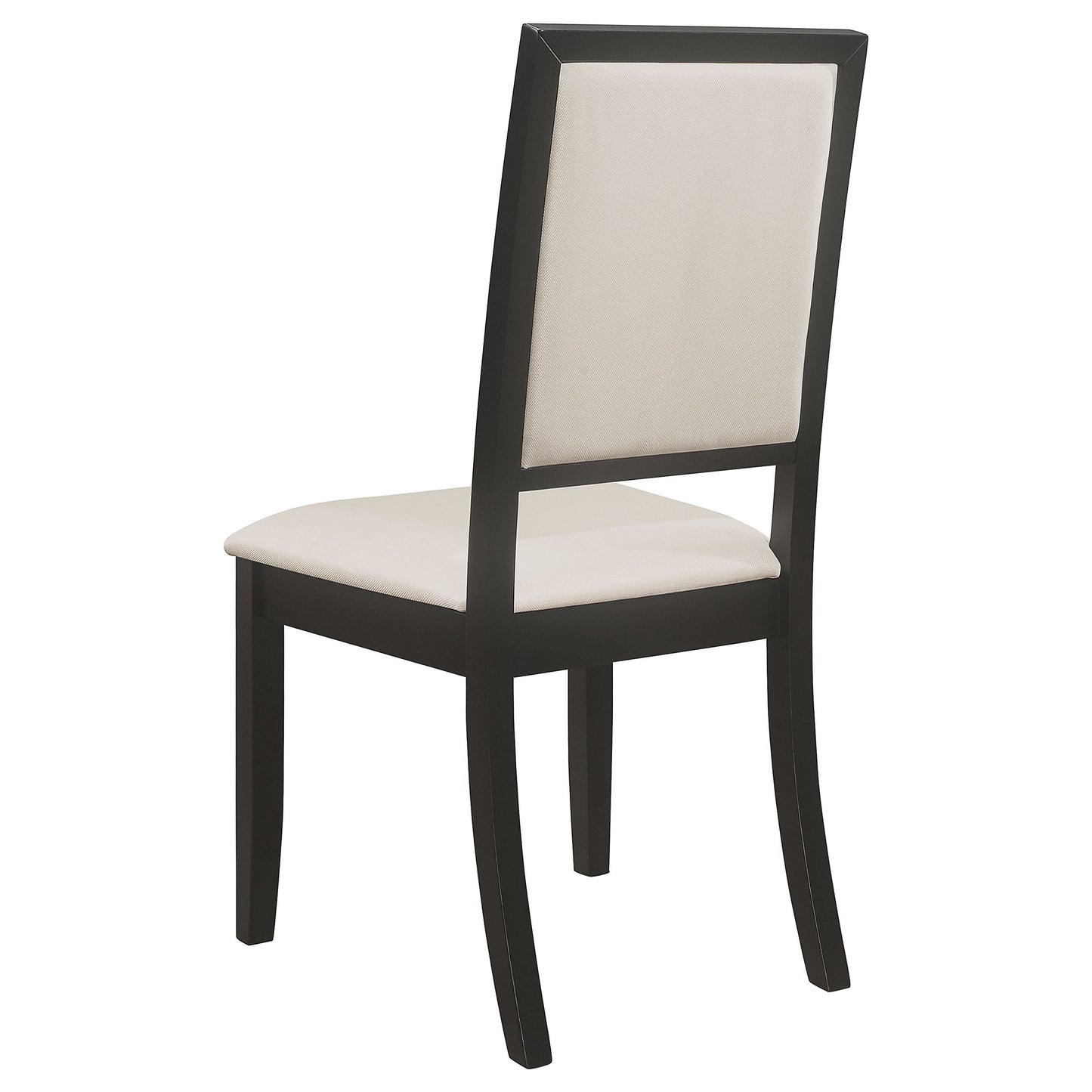 Silla de comedor Louise tapizada de madera negra (juego de 2)