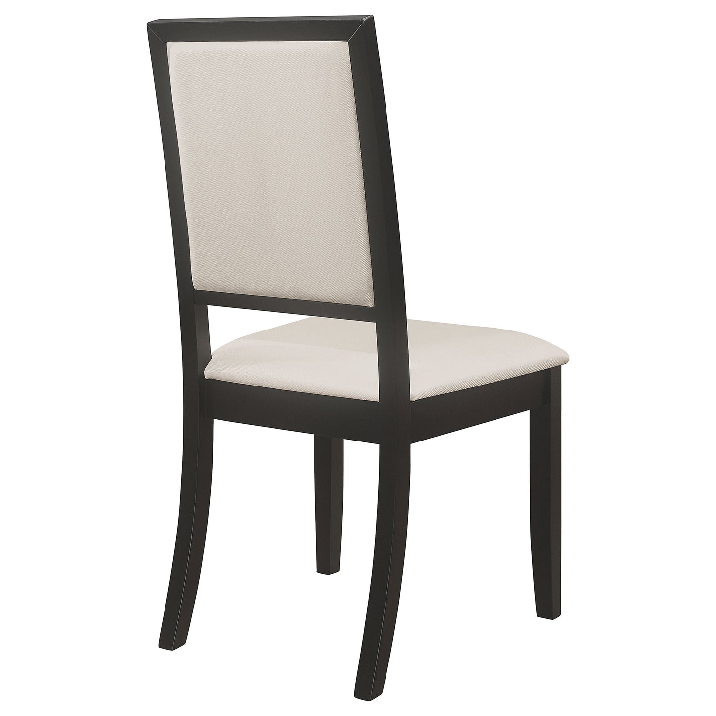 Silla de comedor Louise tapizada de madera negra (juego de 2)